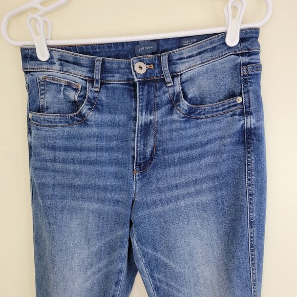 J. Jill High Rise Boot Cut Jeans Stretch Frayed Hem Women's Size 6 - Picture 3 of 12